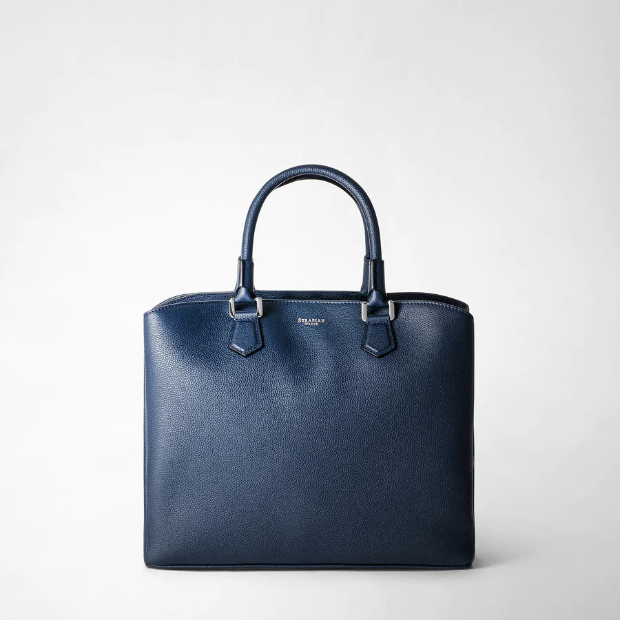 Navy leather shoulder sales bag