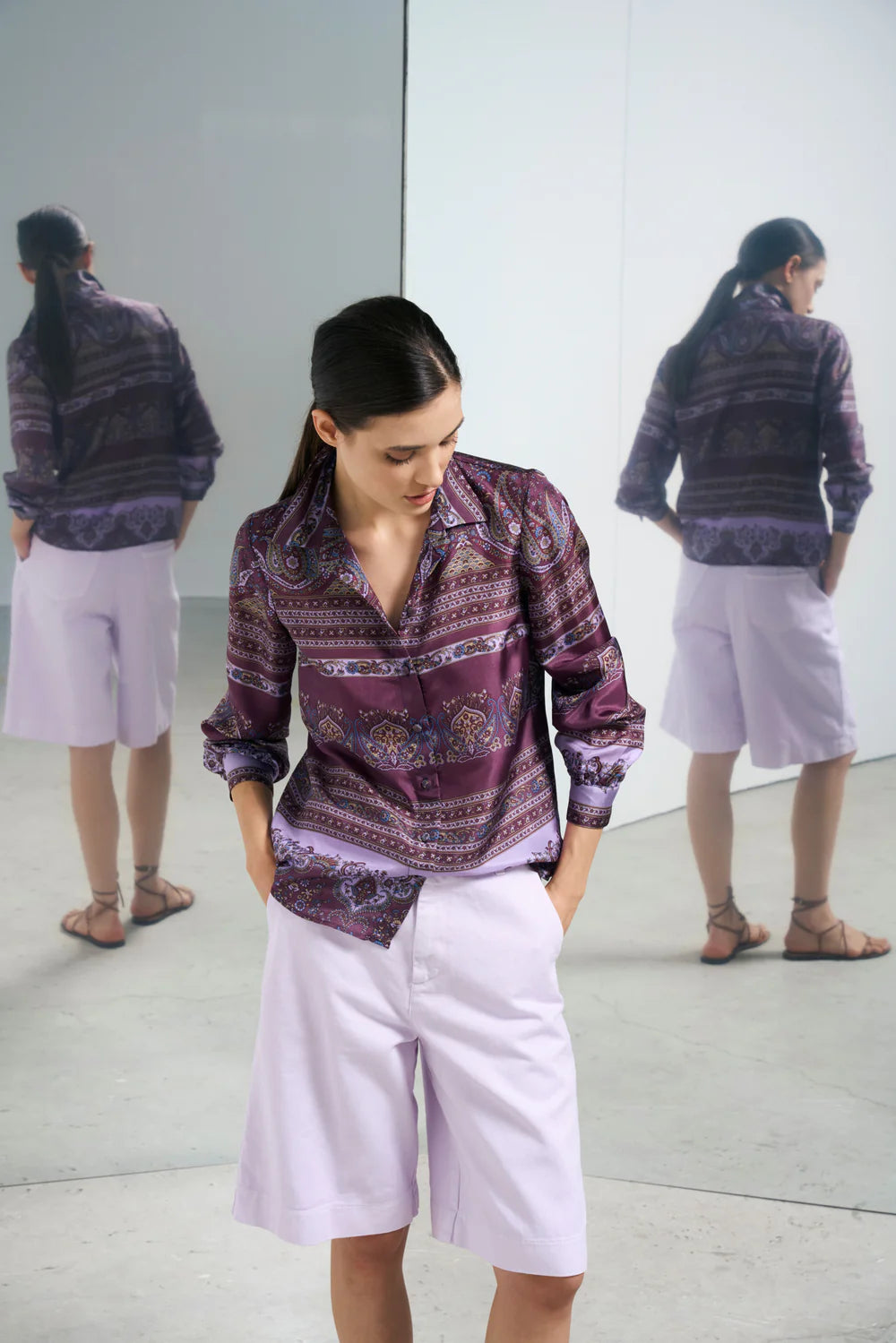 Sandro Ferrone: Printed Button-Down Blouse