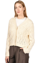 Gran Sasso Women’s Geometric Knit Sweater – Ivory