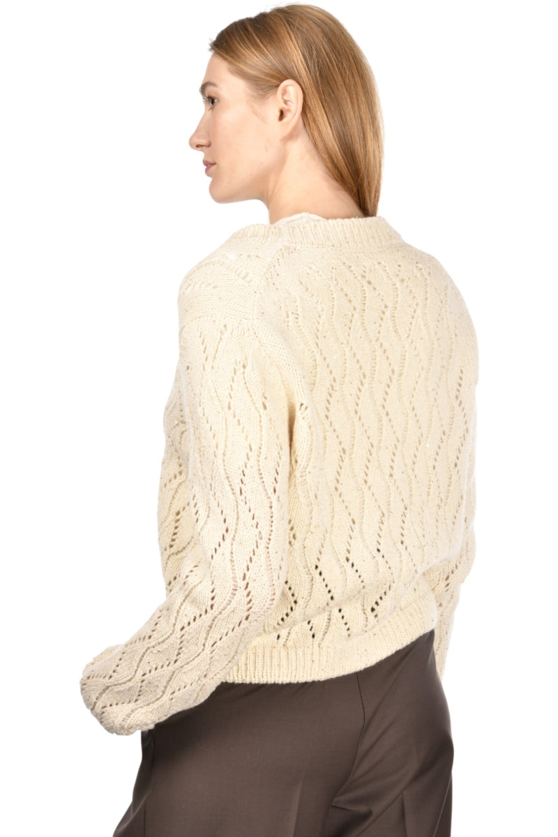 Gran Sasso Women’s Geometric Knit Sweater – Ivory