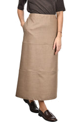 Gran Sasso Women’s Long A-Line Skirt – Taupe