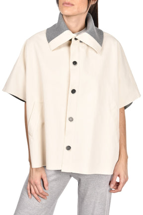 Gran Sasso Women’s Reversible Cape Jacket – Ivory & Grey