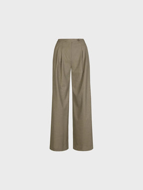 Sandro Ferrone:  Tailored Wide-Leg Trouser  – Olive Green