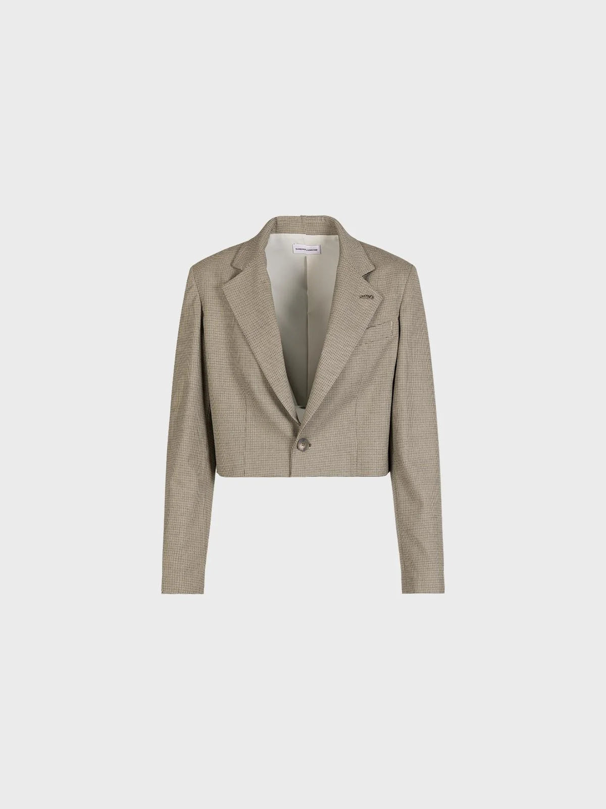 Sandro Ferrone:  Tailored Cropped Jacket – Olive Grey