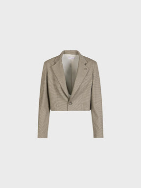 Sandro Ferrone:  Tailored Cropped Jacket – Olive Grey