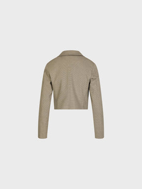 Sandro Ferrone:  Tailored Cropped Jacket – Olive Grey