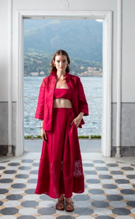 Clips: Linen Set – Shirt & Midi Skirt