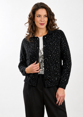 Rossana Pellegrini: Speckled Knit Cardigan – Black