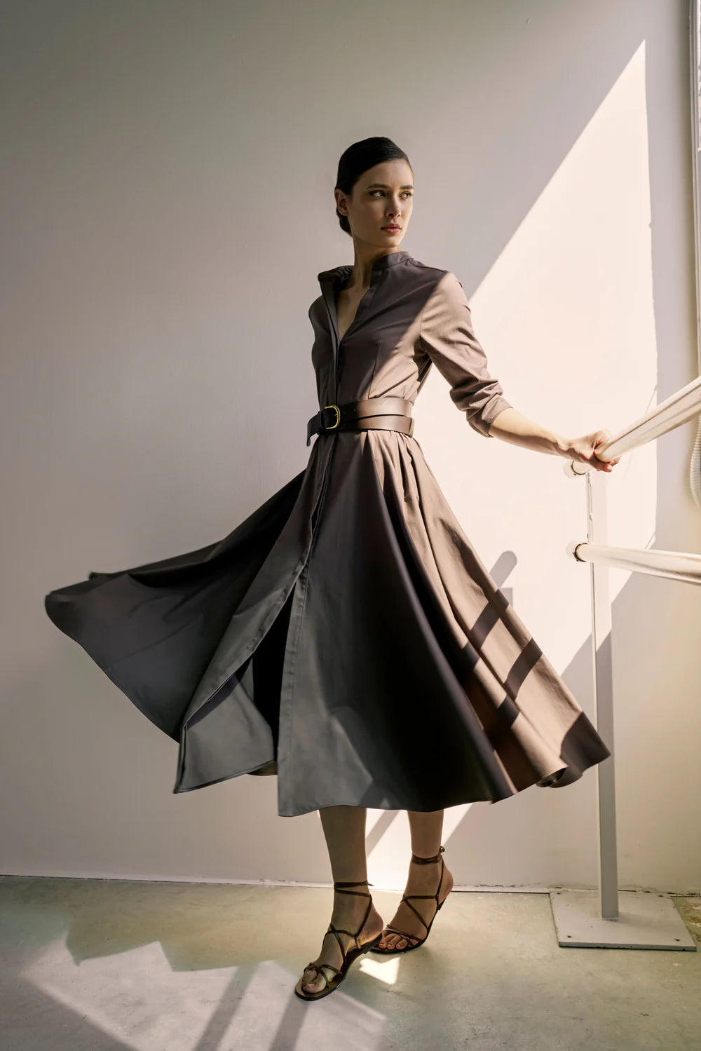 Sandro Ferrone: Midi Dress with Fitted Waist