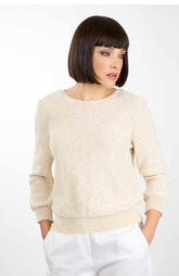 Rossana Pellegrini: Cream Knit Sweater – Elegant Lightweight Textured Pullover