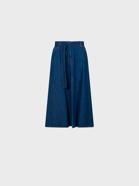 Sandro Ferrone: Belted Denim Midi Skirt