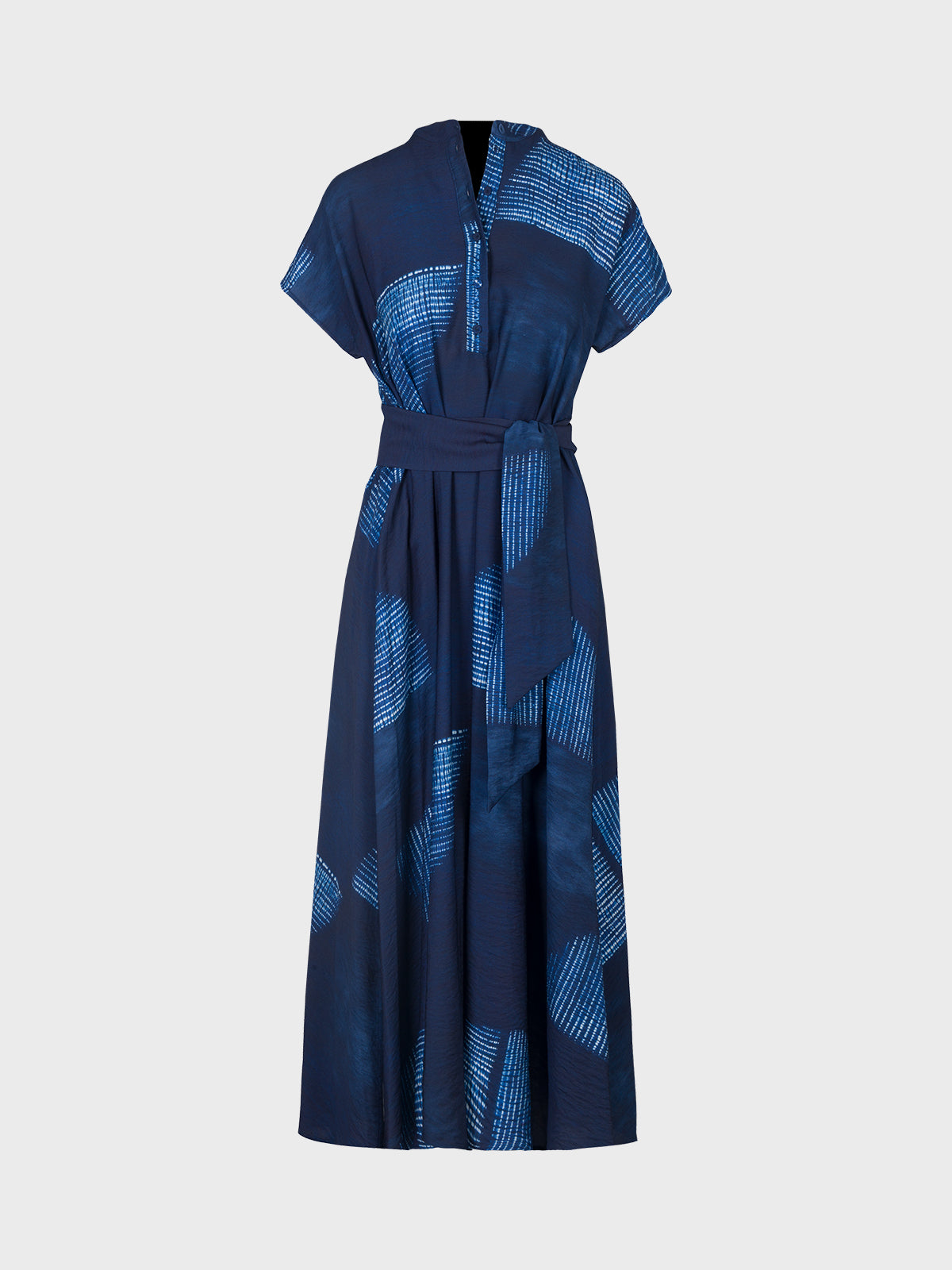 Sandro Ferrone: Abstract Print Navy Maxi Dress