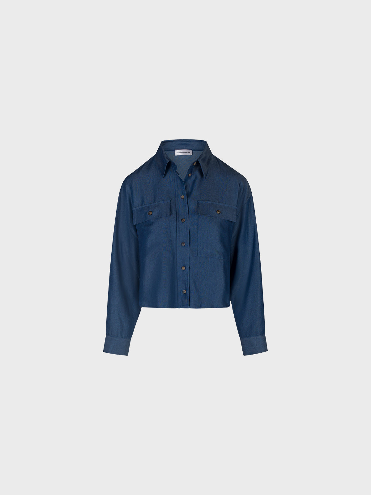 Sandro Ferrone: Cropped Button-Down Shirt with Pockets