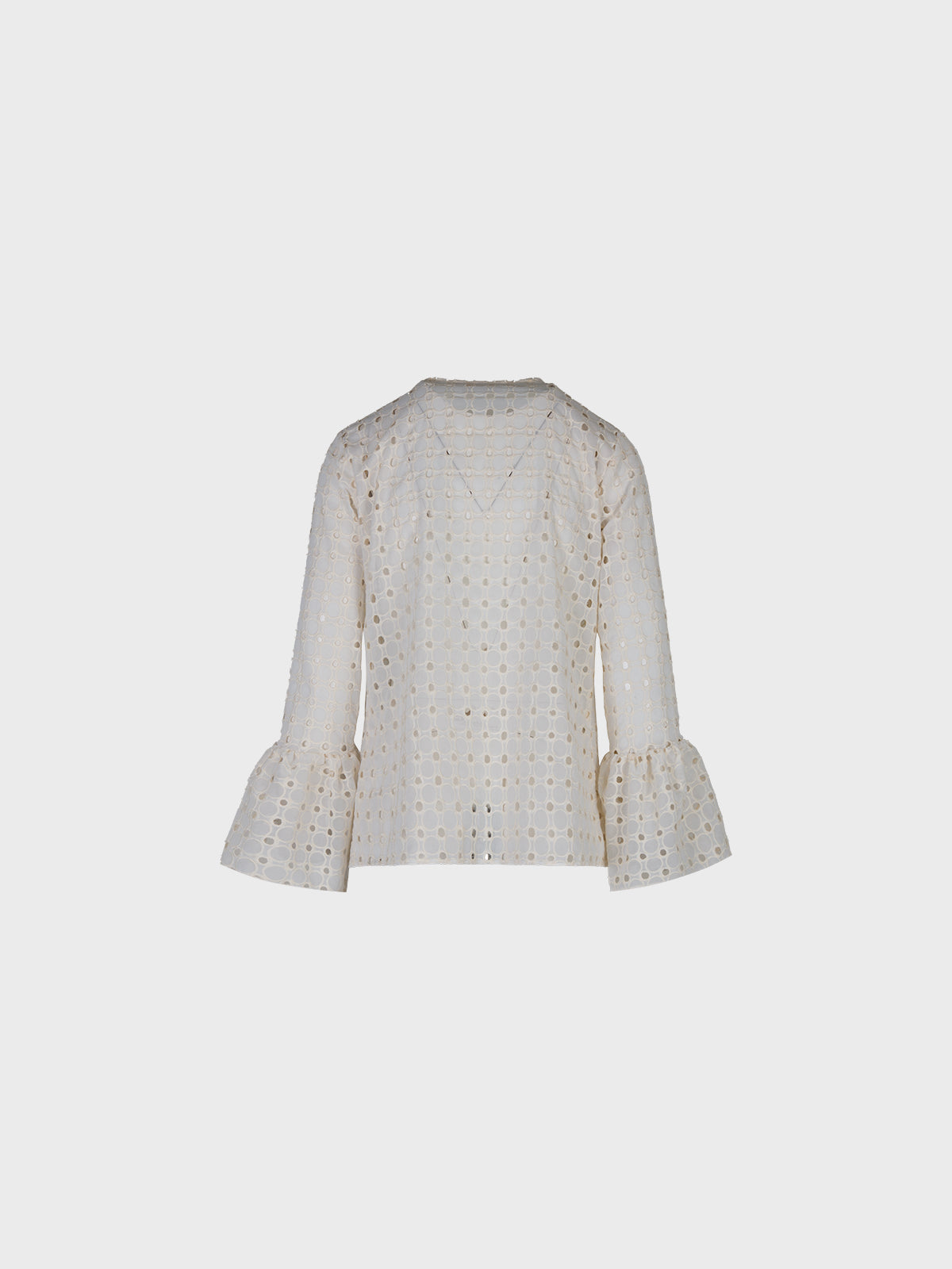 Sandro Ferrone: Eyelet Lace Blouse with Flared Sleeves
