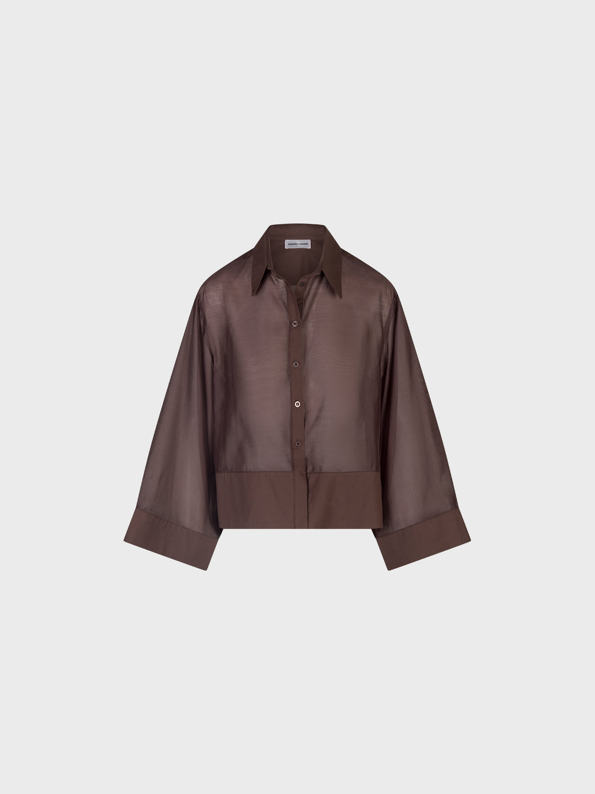 Sandro Ferrone: Sheer Cropped Button-Down Blouse