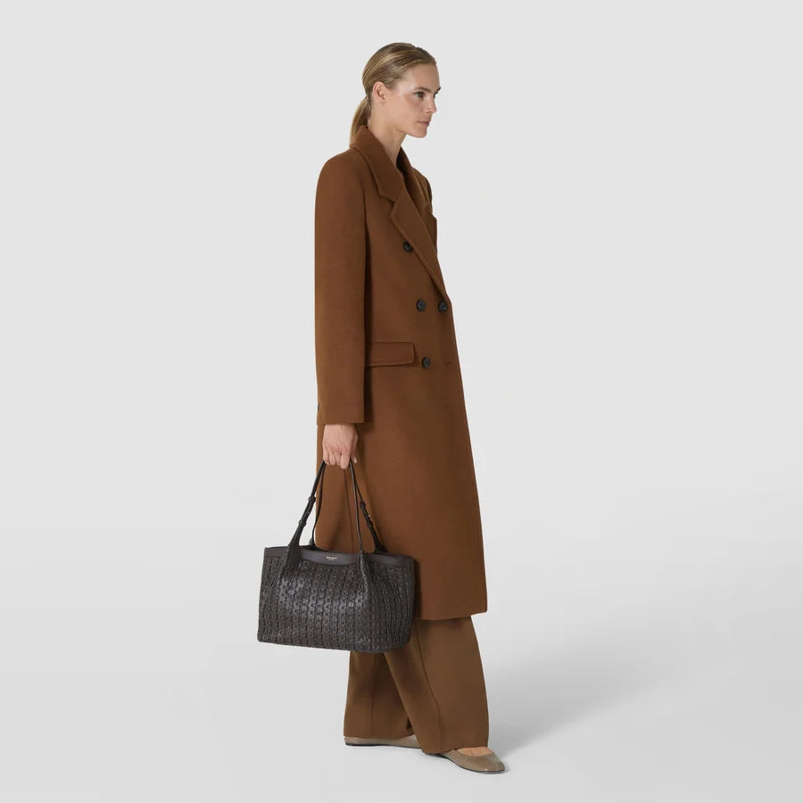 Serapian Secret Small Ribbon Mosaico Leather Bag – Ebony