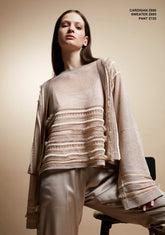 Tricot Chic: Textured Knit Sweater | Women's Beige Italian Designer Pullover