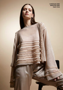Tricot Chic: Textured Knit Sweater | Women's Beige Italian Designer Pullover