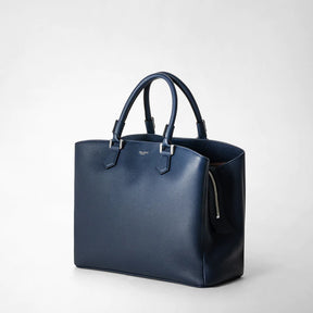 Serapian Milano Grand Sac Luna en cuir Rugiada Marine